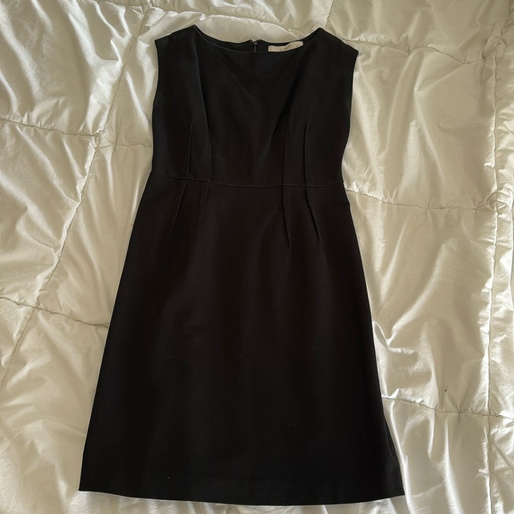 Black sleeveless mini dress